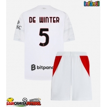 Camisa de Futebol AC Milan Koni De Winter #5 Equipamento Secundário Infantil 2026-27 Manga Curta (+ Calças curtas)